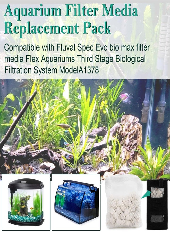 Shahn A1378 Aquarium Filter Media Replacement Pack Compatible with Fluval Spec,Evo,Bio-max,Flex,Aquariums Third Stage Biological Filtration System(6-Pack) - Image 4